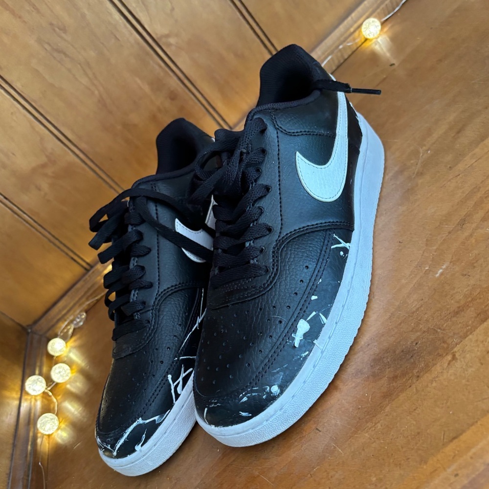 Nike Black and white paint splatter airforce1